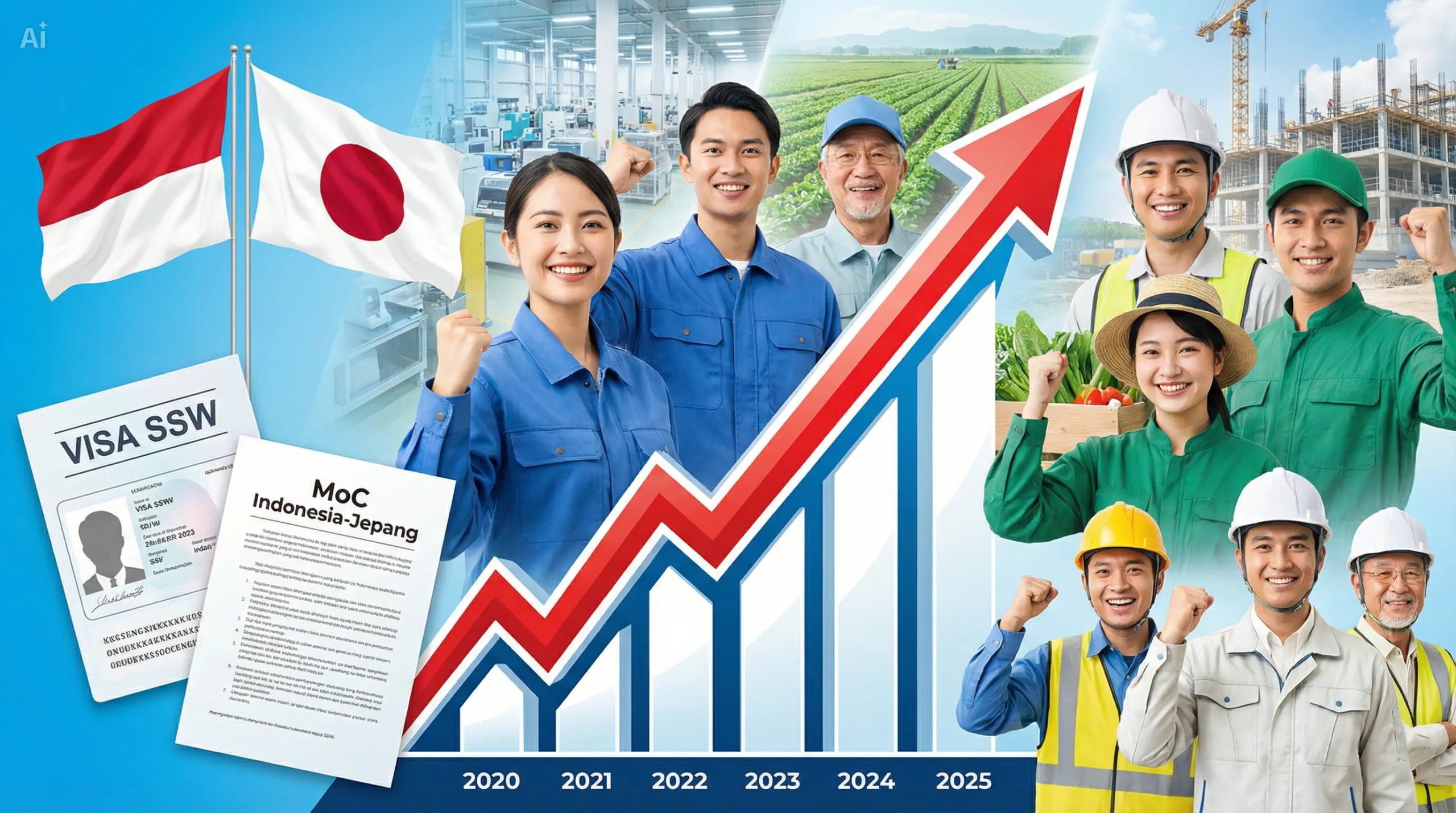 Peningkatan jumlah pekerja ini juga didukung oleh berbagai program kerja sama antara pemerintah Indonesia dan Jepang. Selain program magang, terdapat juga skema visa kerja seperti Specified Skilled Worker (SSW) yang memberikan peluang lebih besar bagi tenaga kerja terampil untuk bekerja di Jepang dalam jangka waktu yang lebih lama.